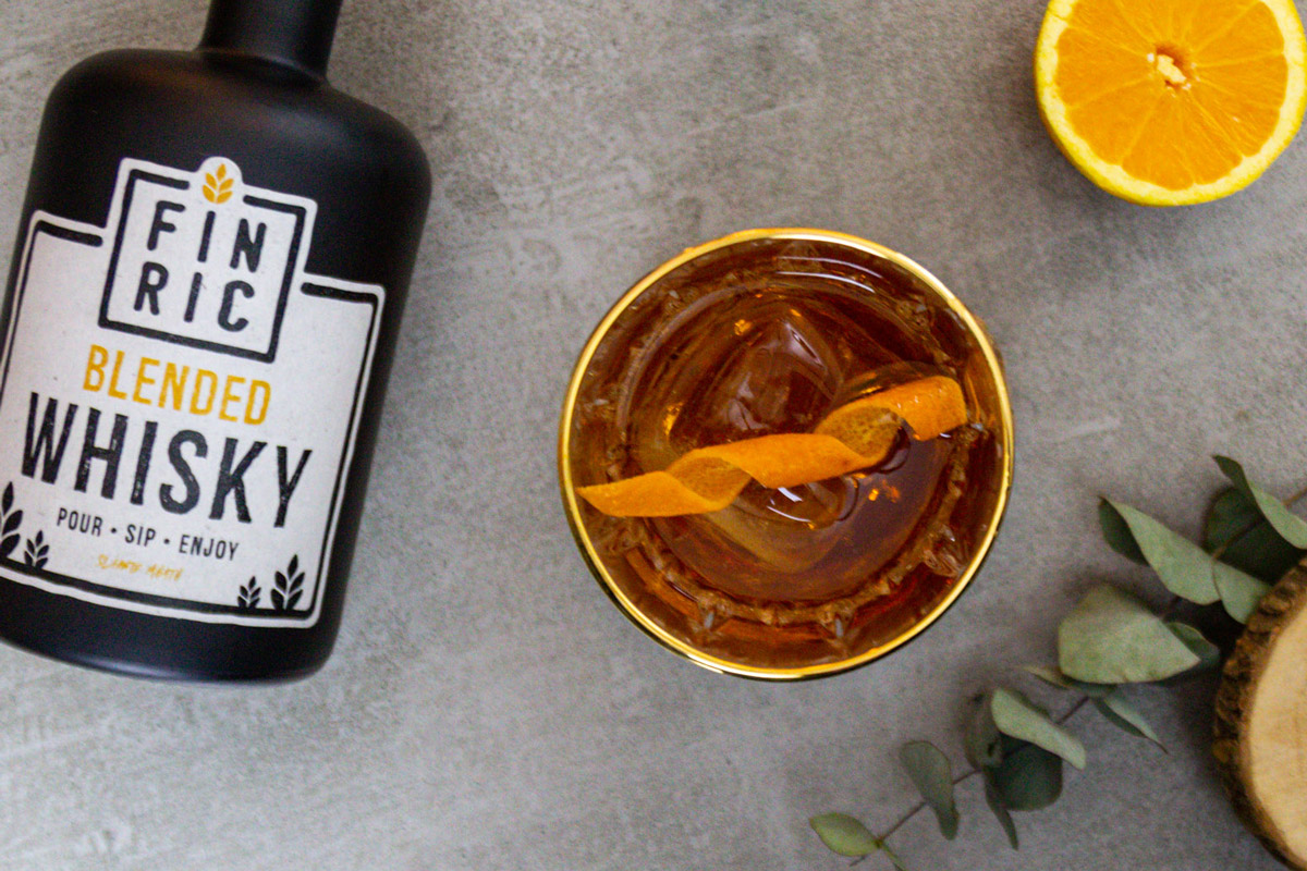 FINRIC Ahorn Old Fashioned Whisky Cocktail Rezept - Ansicht von Oben